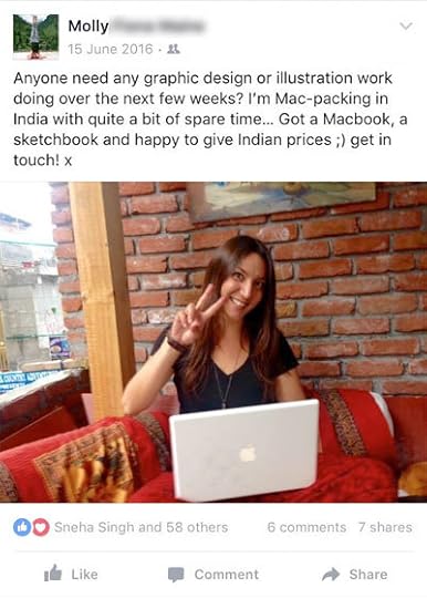 Find Freelance Clients: Molly Facebook post