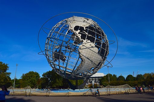 Globe, Sculpture, Park, Metal, Earth