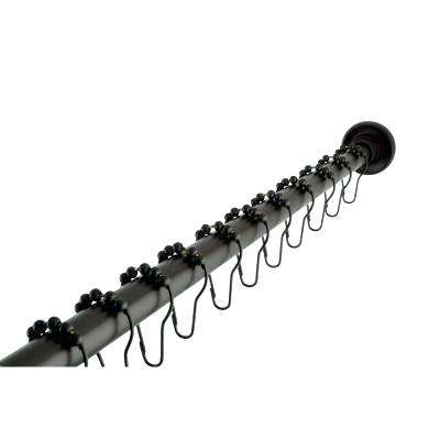 oil rubbed bronze curtain rods fixed shower rod with hooks in lowes
