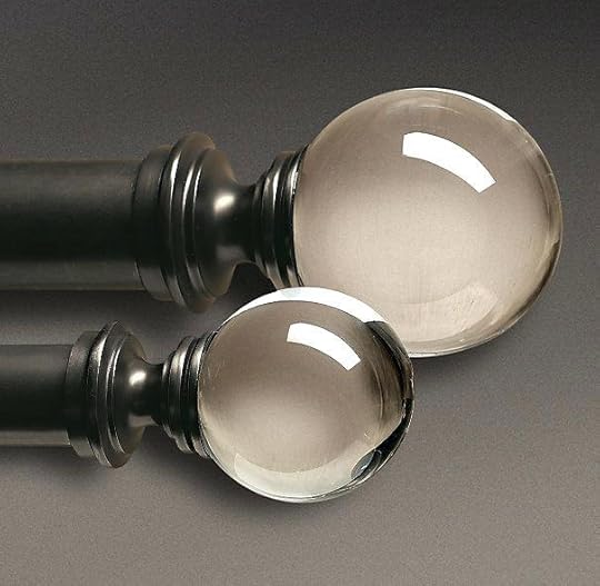 oil rubbed bronze curtain rods double on sale estate crystal ball finials set with glass