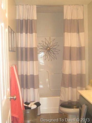 shower curtain ideas striped neutral bathroom kids boy girl designs