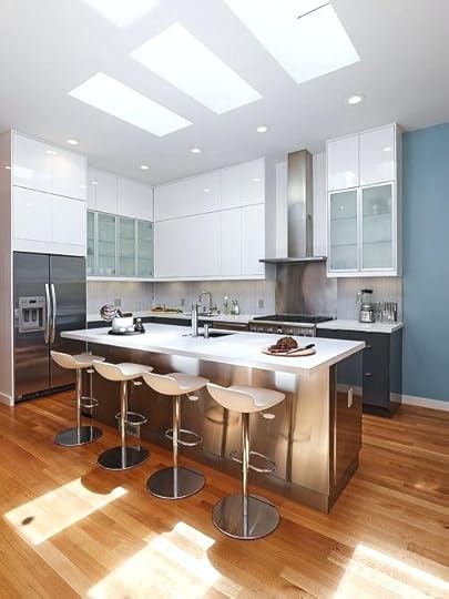 l shaped kitchen island contemporary idea in with flat panel cabinets triangle