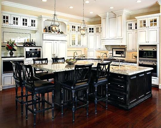 l shaped kitchen island love black and white cupboards in next house t a ideas