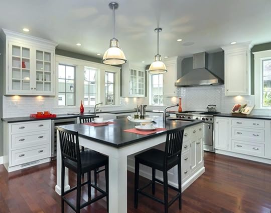 l shaped kitchen island with dining black and white theme u vs
