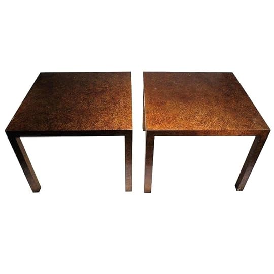 parson end table vintage pair of oil spot finish parsons tables by heritage for sale little river sc happy hour