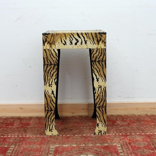 parson end table with tiger print laminate parsons removable legs