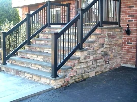 front door steps ideas concrete design stone and landscaping railing for