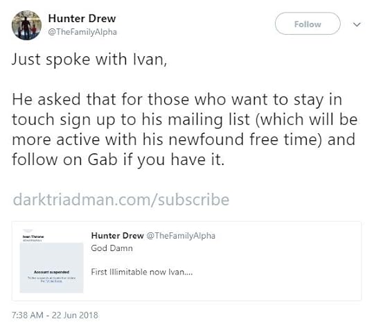 Ivan Throne Banned On Twitter