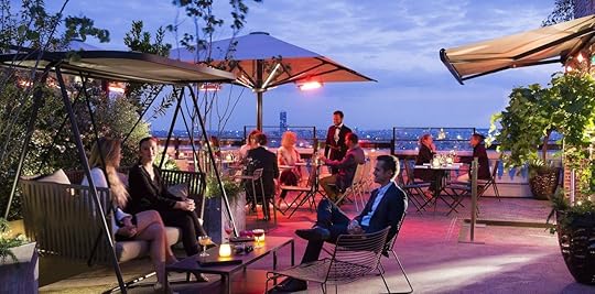 View of rooftop bar in Paris