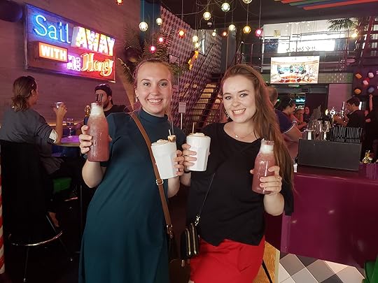 Image may contain: 3 people, including Susan Arnold and Alexandria Jesse, people smiling, drink and indoor