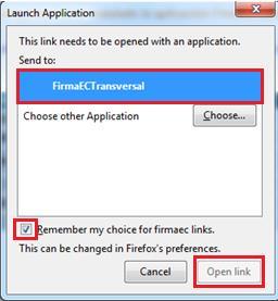 Escoger la aplicación de FirmaEC
