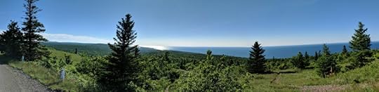 A gorgeous panoramic shot of Lake Superior from the top of Brockway Mountain.