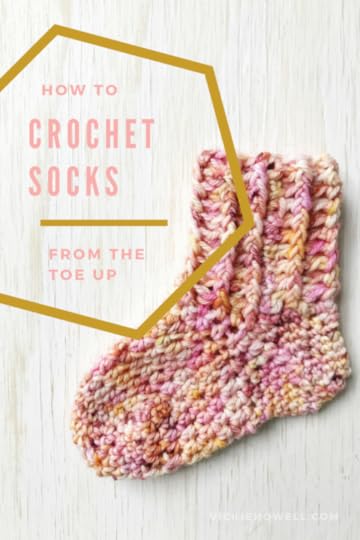 How to Crochet Socks | Basic Sock Recipe by Vickie Howell | Toe-up Crochet Sock [VIDEO] #crochet #howtocrochetsocks #learntocrochet #learntocrochetsocks, #crochetbabysocks #baby #yarn #tutorial #askmemonday #vickiehowell #crochettoeupsock #afterthoughtheel #crochetsockpattern
