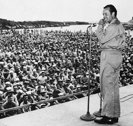 Bob Hope on USO tour, 1944 (US Army photo)