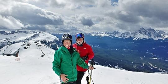 Lisa Niver skiing at Lake Louise with Serge Metikosh
