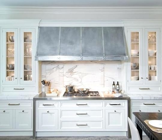zinc range hood a simple band of reclaimed wood on the bottom paneled warms up an kitchen and ties in to beams overhead custom hoods