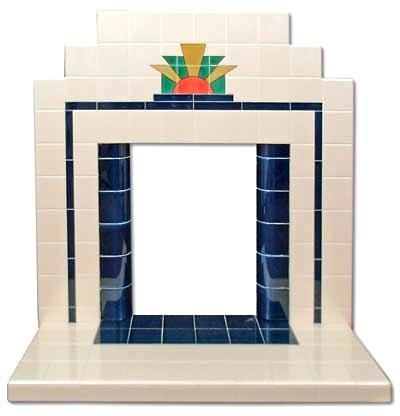 art deco fireplace sunrise tiled reproduction tiles
