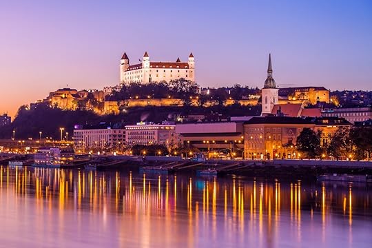 Night shot of Bratislava, Slovakia