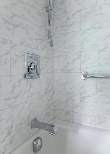 carrara marble shower tile traditional bathroom shelf