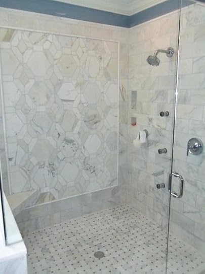 carrara marble shower master bathroom traditional threshold