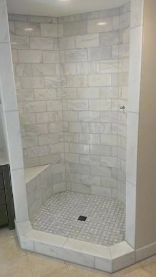 carrara marble shower master bathroom 6 x contemporary curb