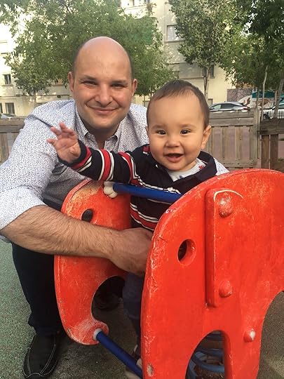 Edin with Quim at children playground