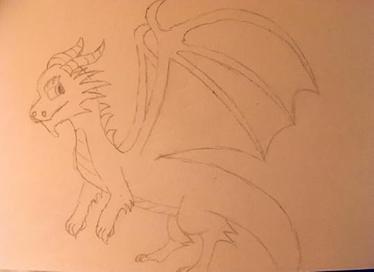 Cool dragon pencil sketch with lion paws