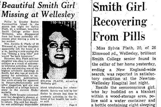 newspaper clipping about Sylvia Plath's disappearance
