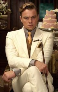 Leonardo DiCaprio as a great story characters in The Great Gatsby