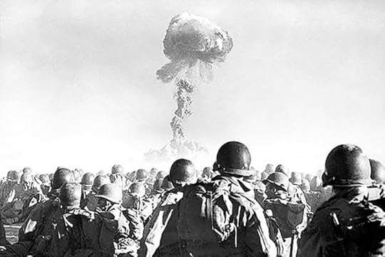 soldiers viewing nuclear test