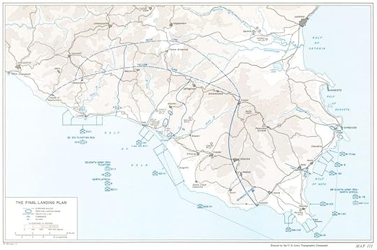 Map of final landing plan for Operation Husky, the Allied invasion of Sicily, 10 July 1943 (US Army Center of Military History)