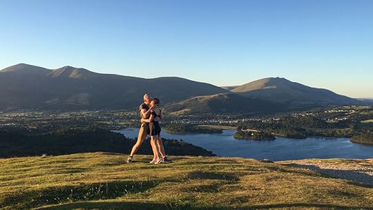 Getting fierce romantic at the top of the Catbells in the Lake District