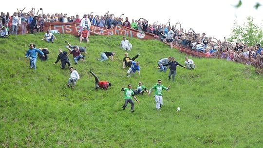 cheese roll on Cooper's Hill, UK