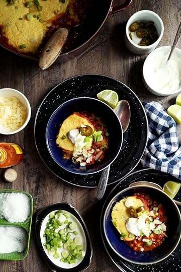 Cornbread Topped Three Bean Chili