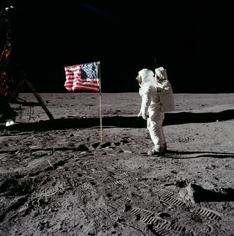 Moon Landing Buzz Aldrin America 1969 Flag