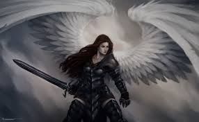 beautiful female angel warrior