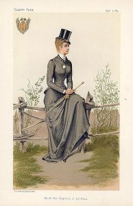 Caricature of Elizabeth the Empress of Austria. Published in Vanity Fair, 5 April 1884. 