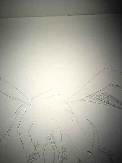 Dragon in flight, obscured 