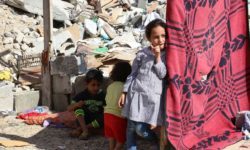Children in the Gaza Strip. Gazans have been largely unable to rebuild from the devastation of three major Israeli military operations due to Israel's ongoing illegal blockade (Photo: public domain)