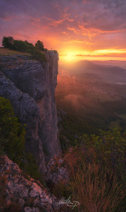 Cliff and sunrise