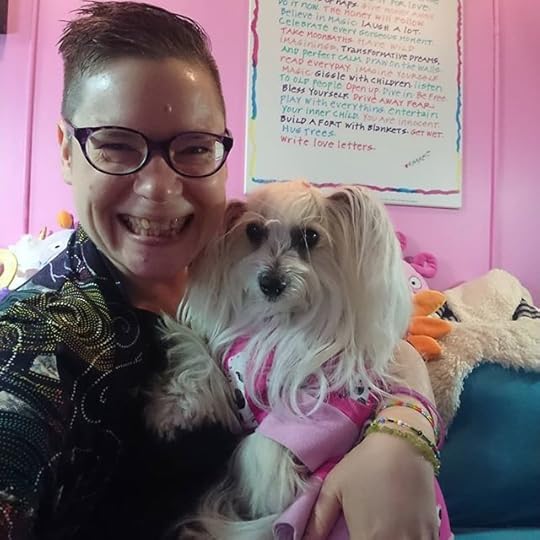 A much happier (tidier) Petal cuddlebug this morning. (Smiling)<br />.<br />Wishing you a day full of good feeling. .<br />.<br />.<br />#petalrainfield #chinesecrested #hairyhairless #dogstagram #ilovemydog #ilovemychinesecresteddog #dogmom<br />#cherylrainfield #YAwriter #LGBTQwriter #booknerd #bookworm #ireadYA #survivor #feminist
