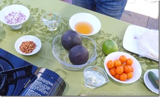 avocado, fresh tomatoes, and other taco ingredients