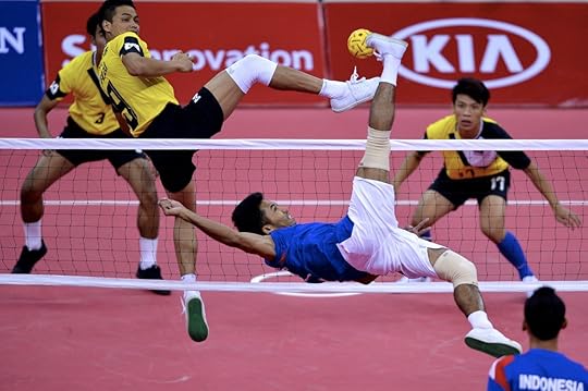 Sepak takraw player action