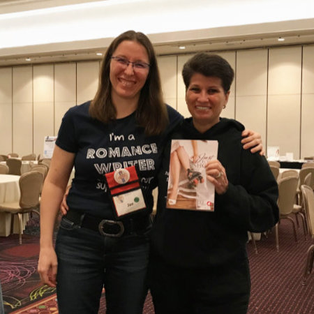 Lynn Ames with a copy of “Just for Show”