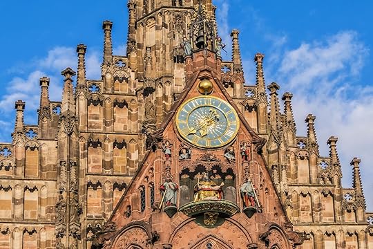 Clock face at the Frauenkirche in Nuremberg, Germany