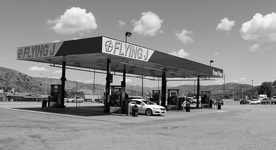  The Flying J Travel Center at the Frazier Park exit from Interstate 5 is a convenient and popular midway point to gas up and get refreshments between Bakersfield and the San Fernando Valley. © Stephen H. Provost, 2014. 