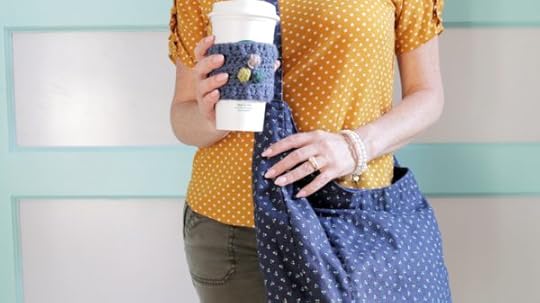 Dots Trio Coffee Sleeved designed by Vickie Howell for Thirty-One Gifts #crochet #crochetpattern #coffeesleeve #coffeecozy #thirty-onebags #pattern #dots