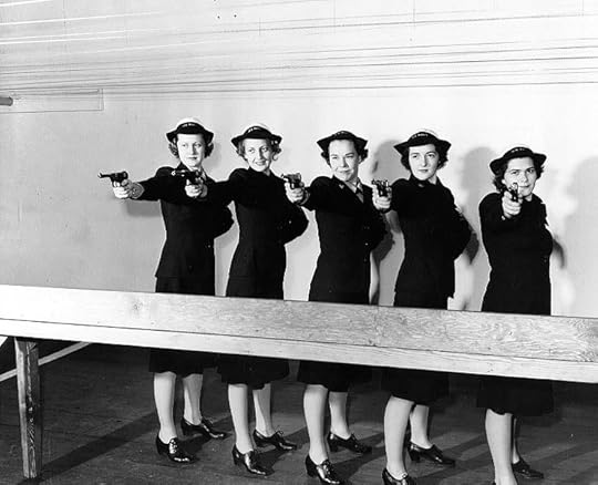 WAVES firing pistols at a range at Treasure Island Naval Base, CA, 11 Feb 1943 (US National Archives)