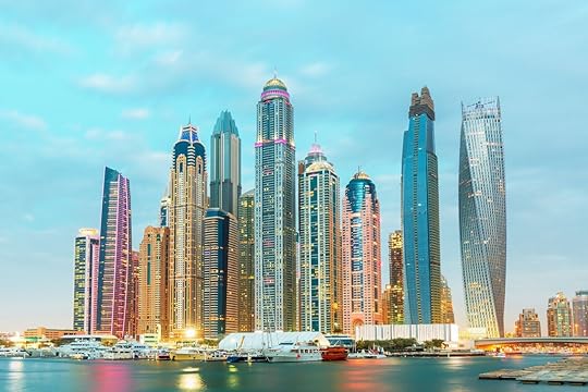 Dubai Marina with skyscrapers