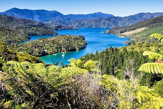 View of bays in Queen Charlotte Sound, Picton, Marlborough region, South Island, New Zealand